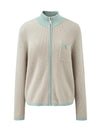 COMOBOCA 100% Cashmere Women's Textured Knit Zip Up Cardigan