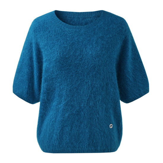 COMOBOCA Women's Wool Seamless Brushed Half Sleeve Knit Sweater