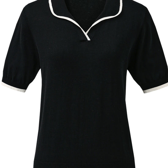 COMOBOCA Women's Casual Contrast Trim Polo T-Shirt