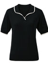 COMOBOCA Women's Casual Contrast Trim Polo T-Shirt