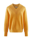 COMOBOCA 100% Cashmere Women's Lantern Sleeve V-Neck Knit Sweater