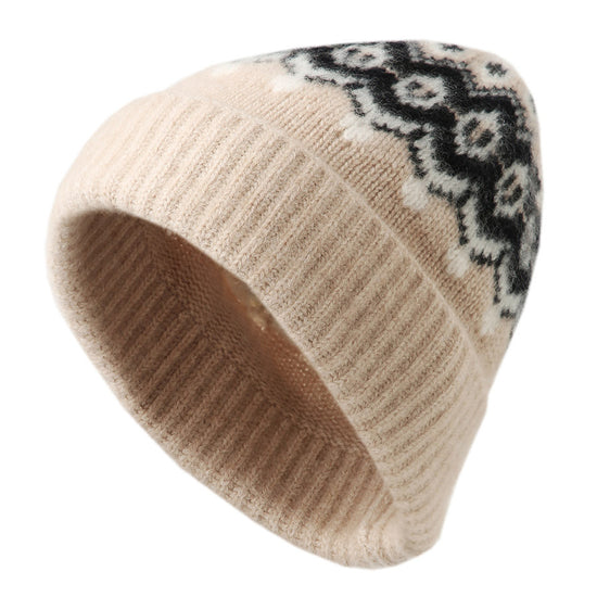 COMOBOCA 100% Cashmere Soft Knit Ribbed Beanie
