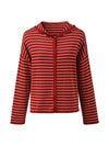 COMOBOCA Women's Striped Button Hooded Cardigan