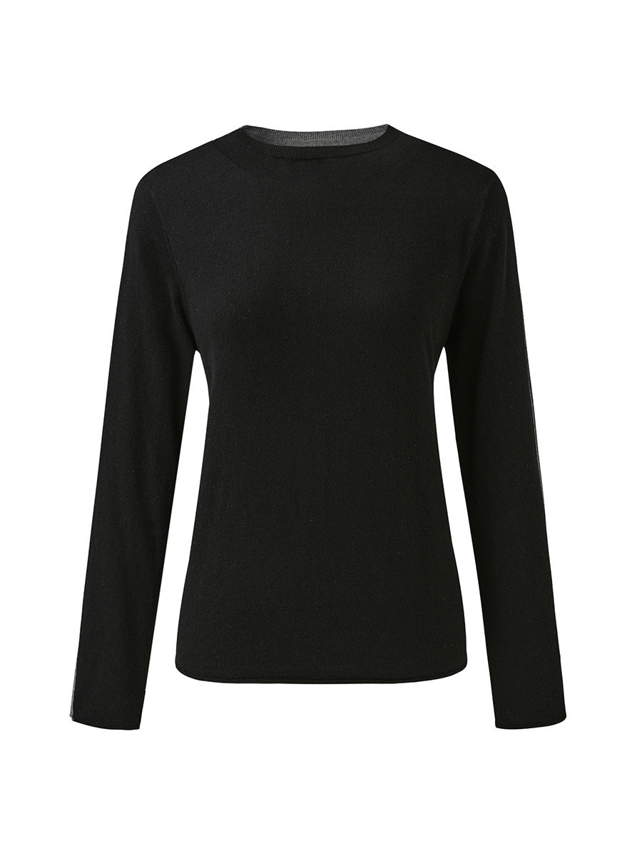 COMOBOCA Women's Reversible Color-Blocked Knit Sweater