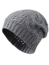 COMOBOCA Gray 100% Cashmere Classic Cable Knit Beanie