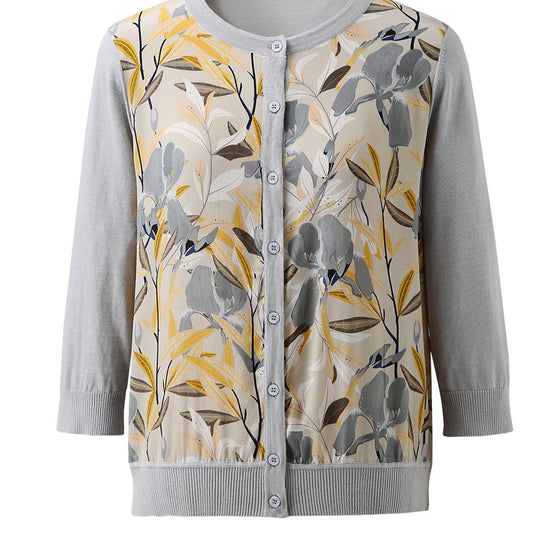 COMOBOCA Women's Floral Patterned Button-Down Cardigan