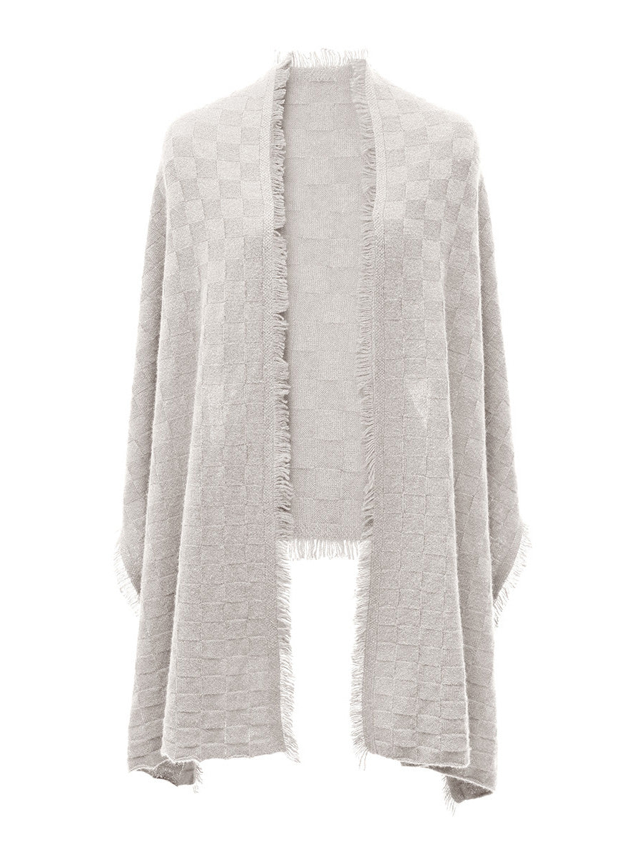 COMOBOCA 100% Cashmere Fringe Solid Color Shawl Scarf