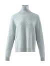 COMOBOCA 100% Cashmere Women's Diamond Knit Turtleneck Sweater