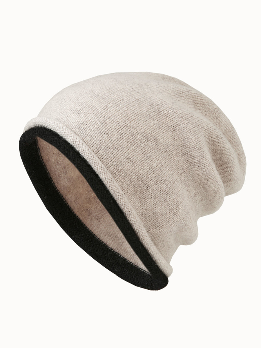 COMOBOCA 100% Wool Women's Double Layered Knit Beanie
