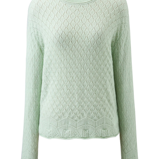 COMOBOCA 100% Cashmere Women's Diamond Pattern Pullover Sweater