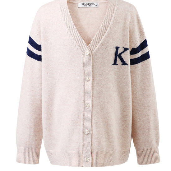 COMOBOCA 100% Wool Kids' V-Neck Cardigan