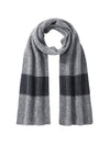 COMOBOCA 100% Cashmere Chunky Knit Color Block Scarf