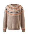 COMOBOCA 100% Wool Kids' Fair Isle Round Neck Sweater