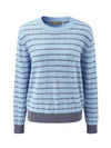 COMOBOCA 100% Cashmere Women's Striped Round Neck Knit Sweater