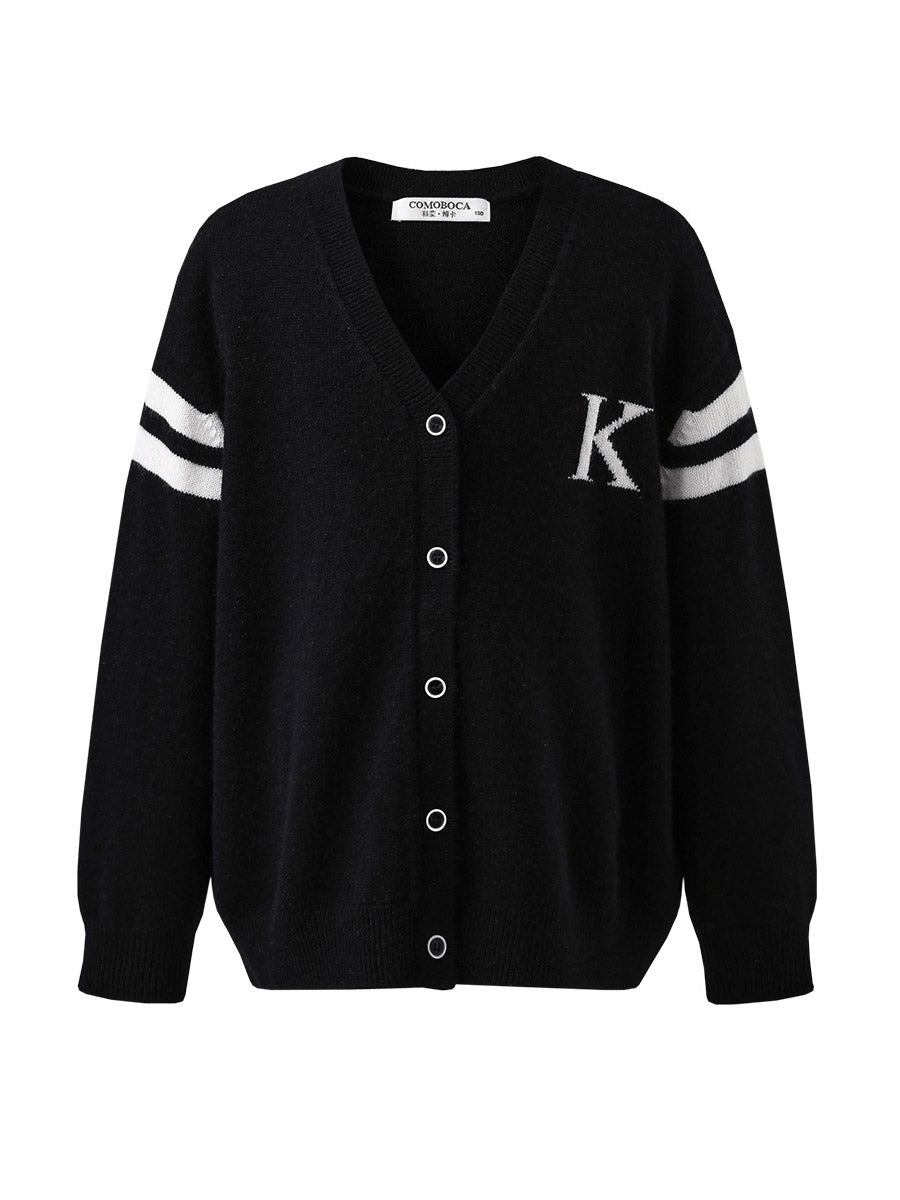 COMOBOCA 100% Wool Kids' V-Neck Cardigan