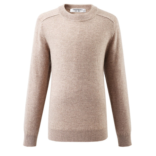 COMOBOCA 100% Wool Kids' Round Neck Plain 100% Sweater