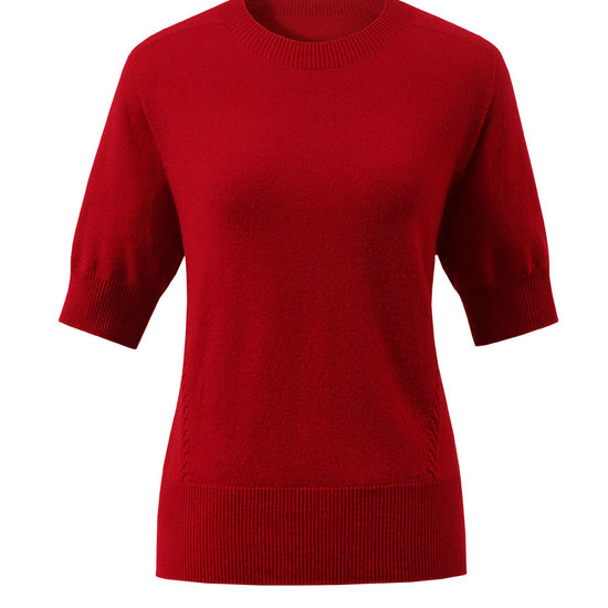 COMOBOCA 100% Wool Women's Seamless Round Neck Knit Sweater