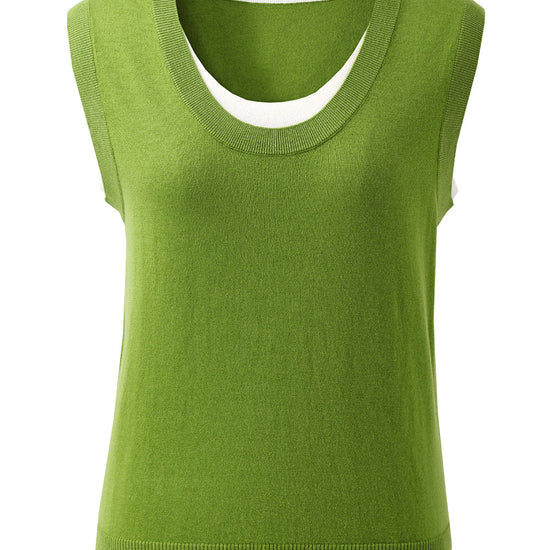 COMOBOCA Women's Faux Layered Look Tank Top