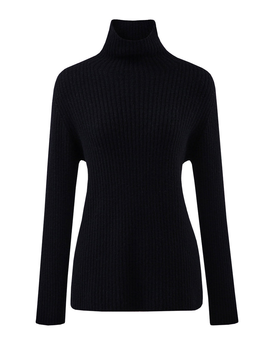 COMOBOCA 100% Wool Women's All-in-One Knit Turtleneck Sweater