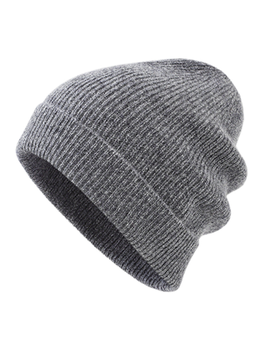 COMOBOCA 100% Wool Men's Ribbed Knit Beanie