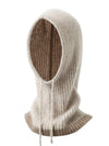 COMOBOCA 100% Cashmere Women's Ribbed Cozy Reversible Knit Hood