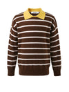 COMOBOCA 100% Wool Kids' Striped Collar Sweater