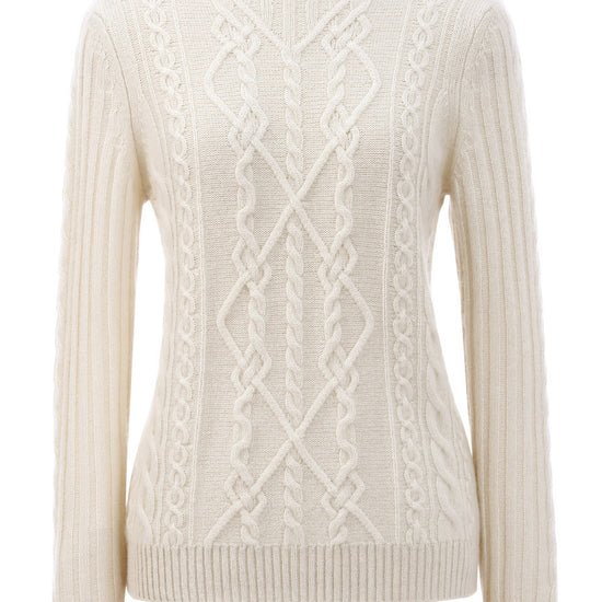 COMOBOCA 100% Cashmere Women's Mock Neck Knit Sweater