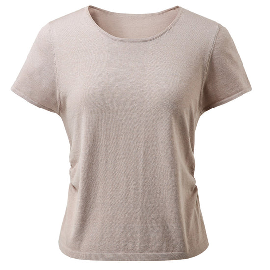 COMOBOCA Women's Round Neck Knit T-Shirt