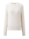 COMOBOCA 100% Cashmere Women's Classic Cable Knit Sweater