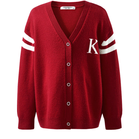 COMOBOCA 100% Wool Kids' V-Neck Cardigan