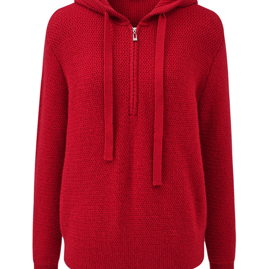 COMOBOCA 100% Cashmere Women's Half Zip Hoodie