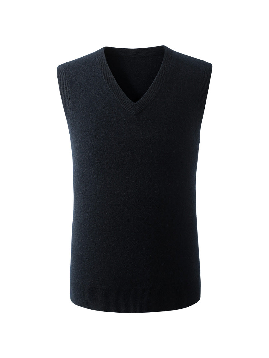 COMOBOCA 100% Cashmere Men's V-Neck Vest
