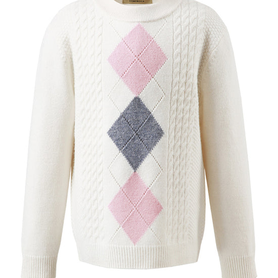 COMOBOCA 100% Wool Kids' Round Neck Sweater