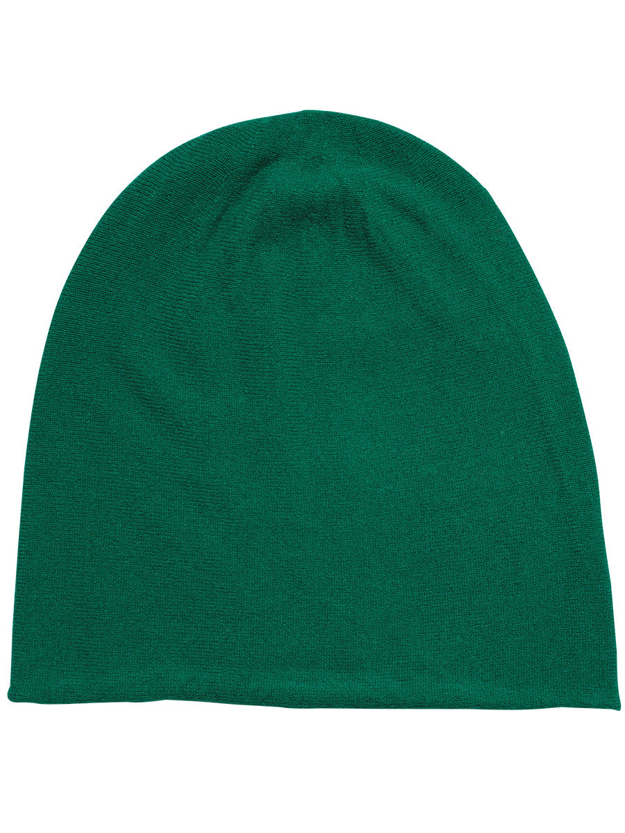 COMOBOCA Green 100% Cashmere Classic Slouchy Beanie