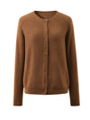 COMOBOCA 100% Wool Women's Round Neck Knit Cardigan