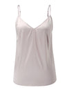 COMOBOCA Women's Silk Adjustable Straps V-Neck Camisole