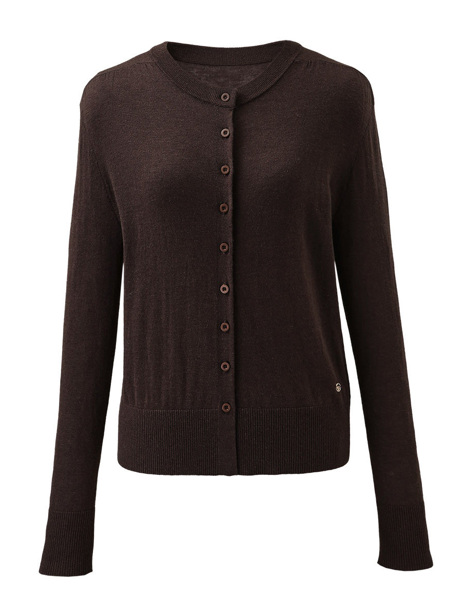 COMOBOCA Women's Classic Ribbed Button Up Cardigan