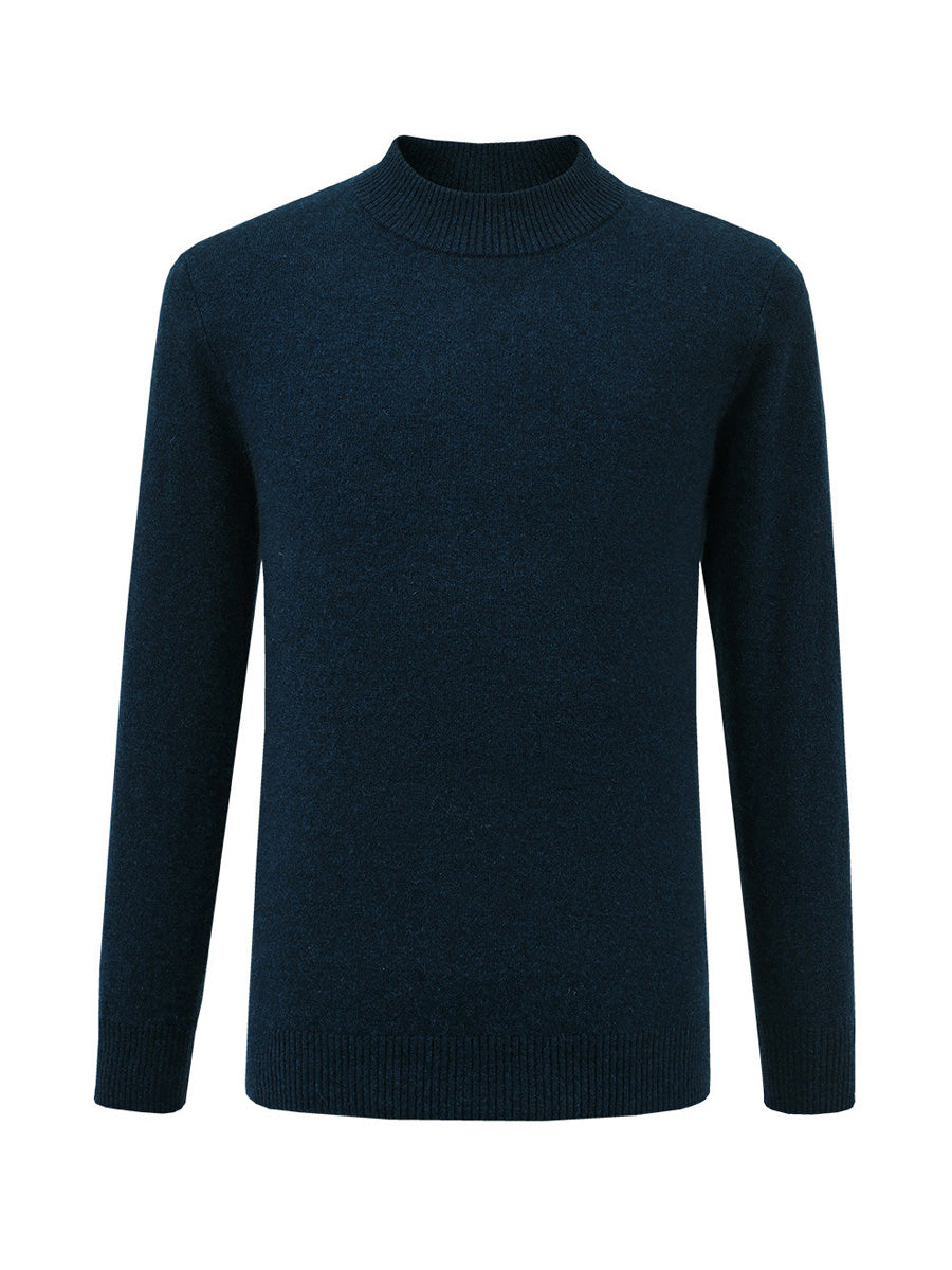 COMOBOCA 100% Cashmere Men's Mock Neck Knit Sweater