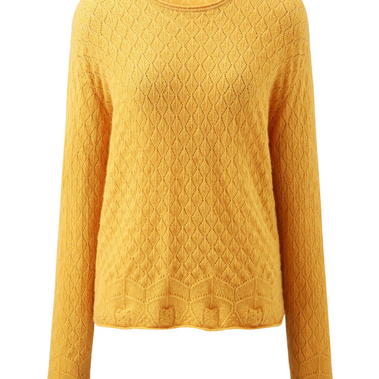 COMOBOCA 100% Cashmere Women's Diamond Pattern Pullover Sweater