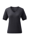 COMOBOCA Women's V-Neck Knit T-Shirt
