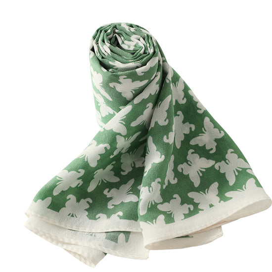 COMOBOCA 100% Mulberry Silk Women's Butterfly Print Scarf