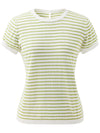 COMOBOCA Women's Striped Button Back T-Shirt