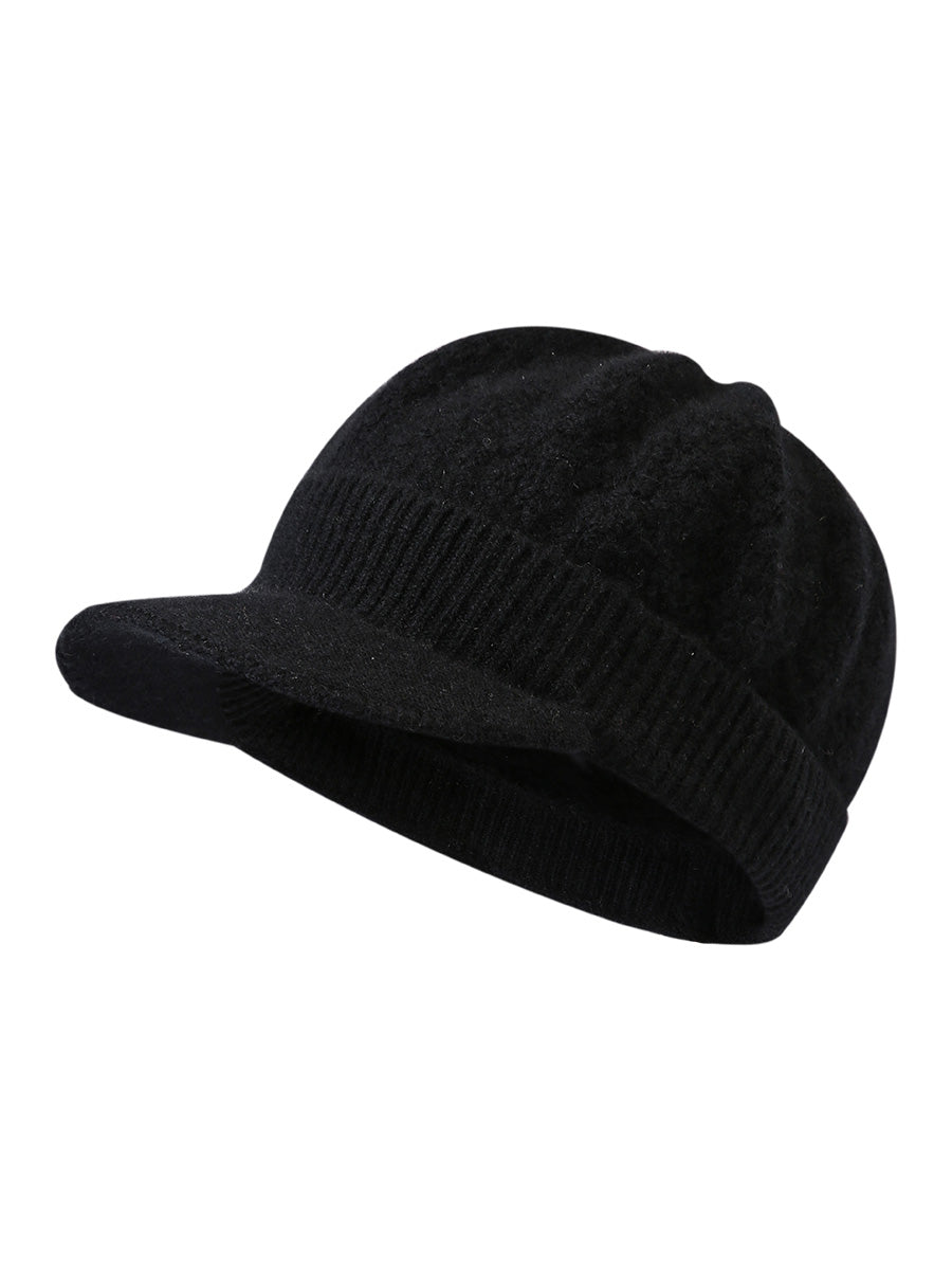 COMOBOCA 100% Cashmere Women's Knit Newsboy Cap
