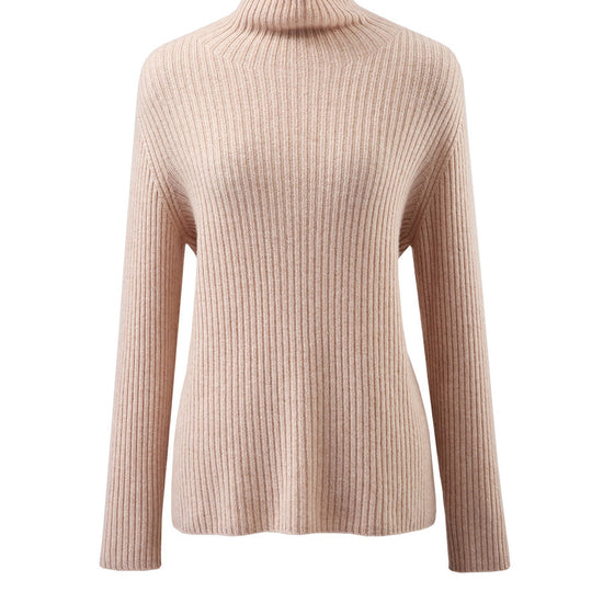 COMOBOCA 100% Wool Women's All-in-One Knit Turtleneck Sweater