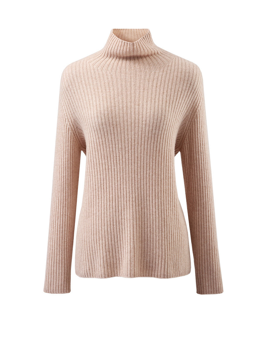 COMOBOCA 100% Wool Women's All-in-One Knit Turtleneck Sweater
