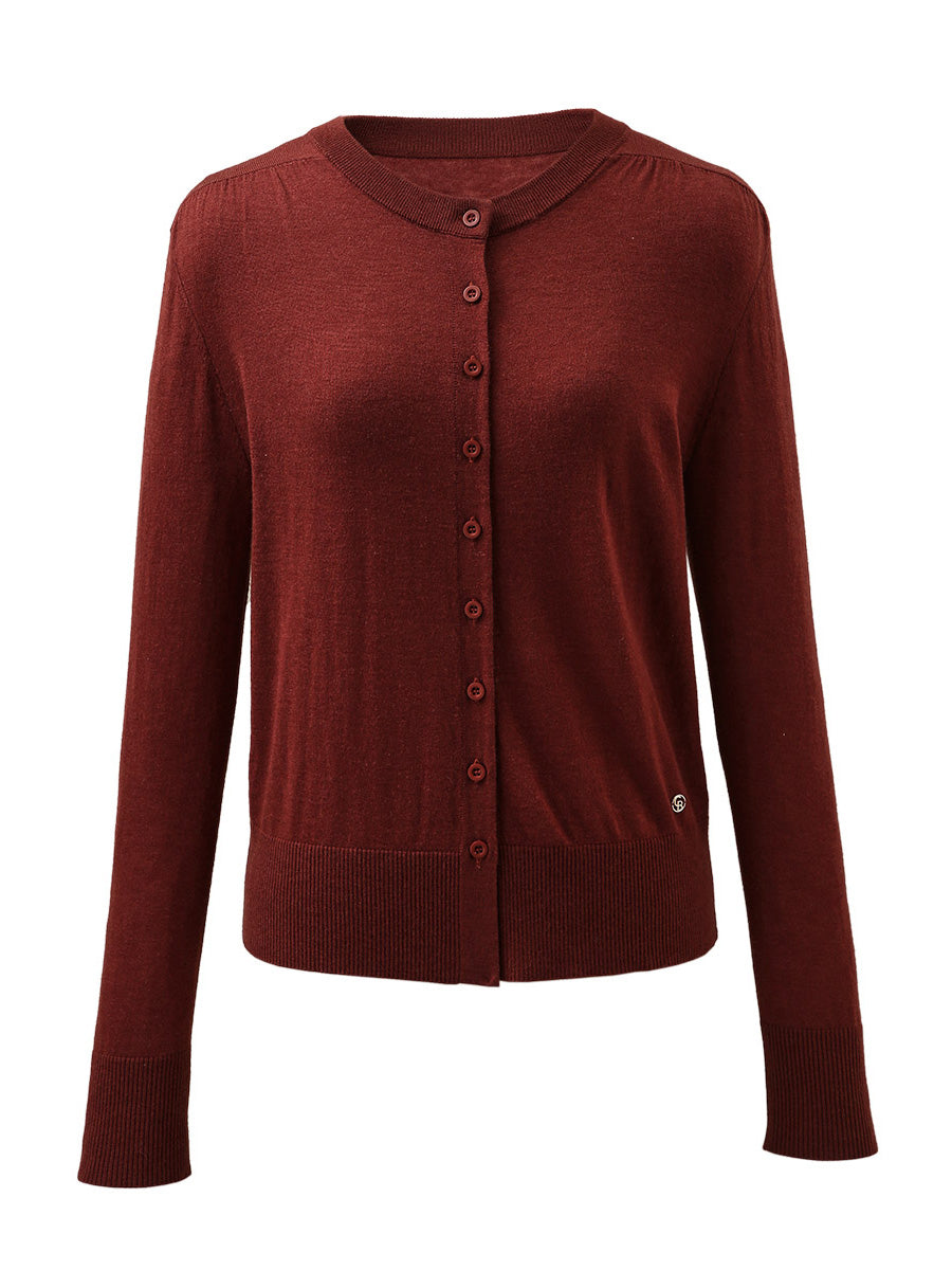 COMOBOCA Women's Classic Ribbed Button Up Cardigan