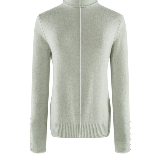 COMOBOCA 100% Cashmere Women's Pearl Buttoned Sweater