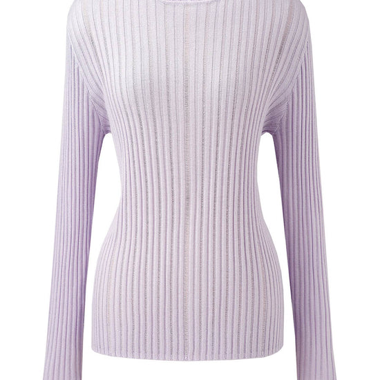COMOBOCA Women's Ribbed Round Neck Knit Sweater