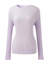 COMOBOCA Women's Ribbed Round Neck Knit Sweater