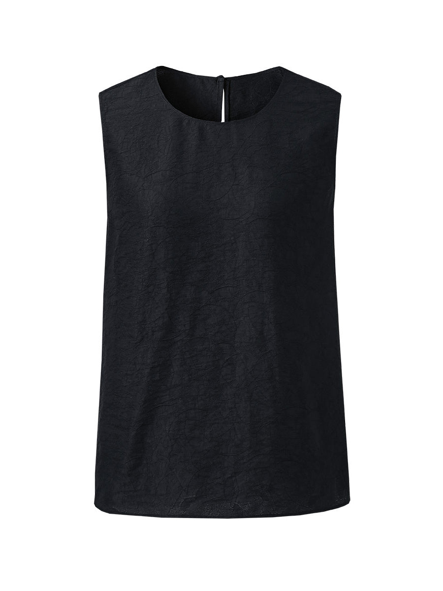 COMOBOCA Women's Textured Back Keyhole Tank Top